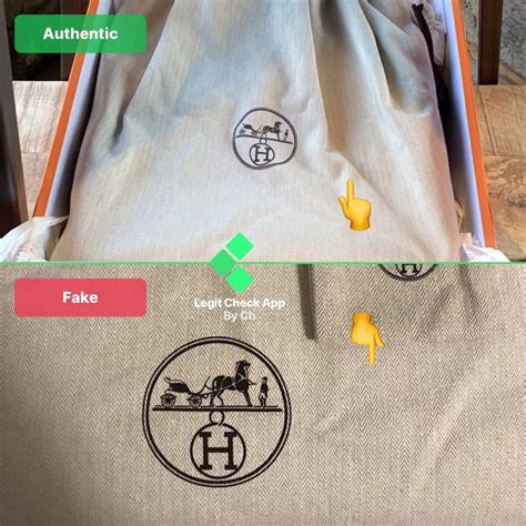 hermes dust bag vs real